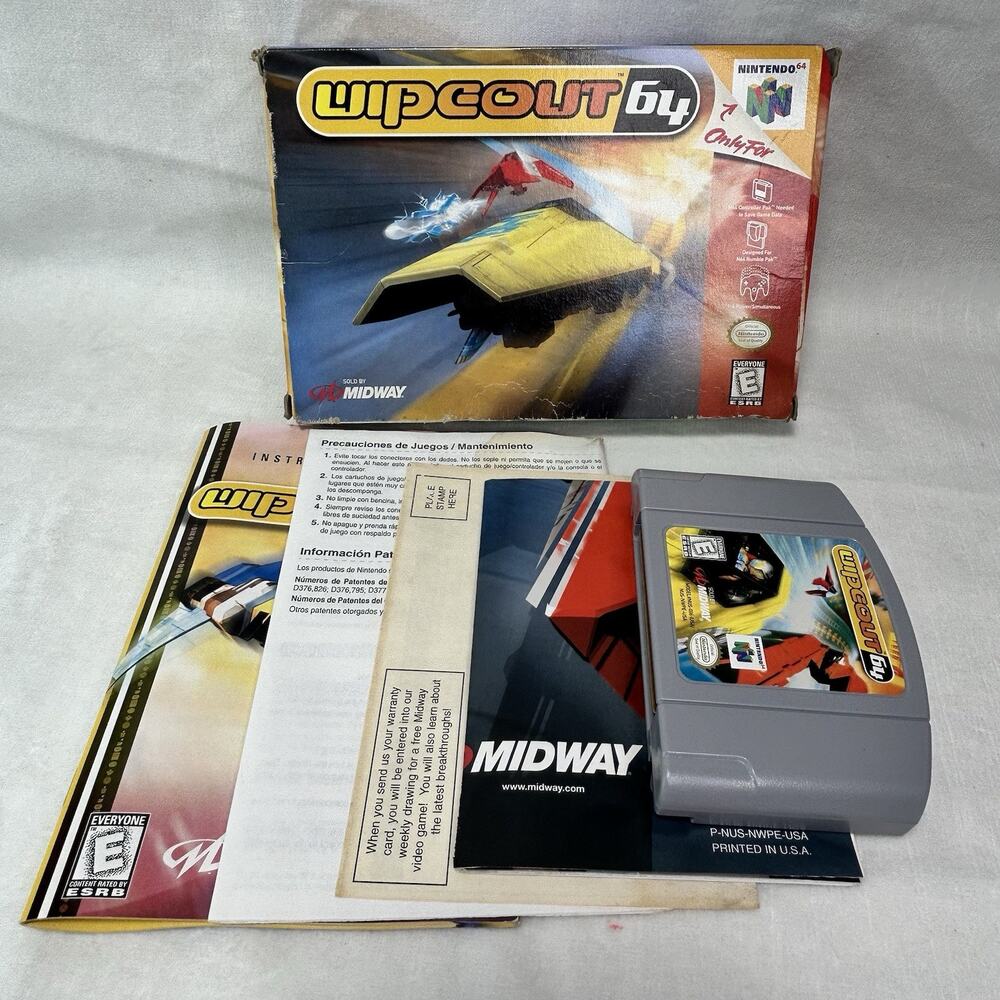 Wipeout 64 (Nintendo 64, 1998) N64, Authentic Tested Slight Damage Read
